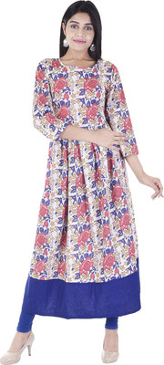 Desier Women Floral Print Flared Kurta(Multicolor) Flipkart