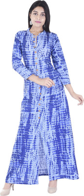 Desier Women Printed Straight Kurta(Blue) Flipkart
