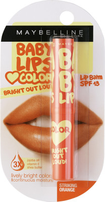 

Maybelline Baby lips Bright Out Loud Lip Balm Striking Orange(Pack of: 1, 1.9 g)