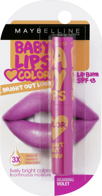 

Maybelline Baby lips Bright Out Loud Lip Balm Beaming Violet(Pack of: 1, 1.9 g)