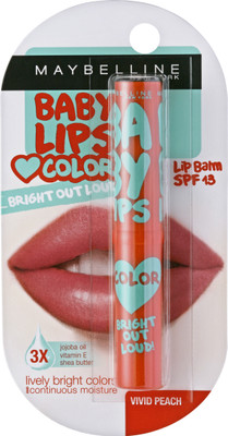 

Maybelline Baby lips Bright Out Loud Lip Balm Vivid Peach(Pack of: 1, 1.9 g)
