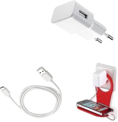 DAKRON Wall Charger Accessory Combo for OnePlus 5T(White)