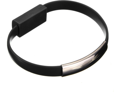 

Futaba USB Micro Charging Bracelet Micro USB Cable(Apple iPhone 5 5s 6s 6 Plus iPad ios, Black, Sync and Charge Cable)