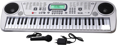 

Grab Offers 54 Keys Electronic Multifunction Musical Piano LED Screen With Microphone And A/C Adaptor For Smarter Kids. (Silver)(Multicolor)