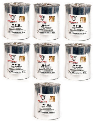 

Royaltec 80MMX300Mtr Set of 7 Barcode Ribbon NON-ADHESIVE Paper Label(Black)