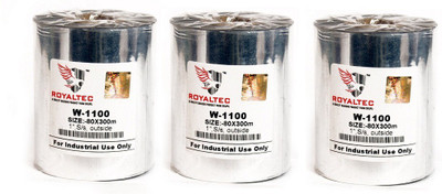 

Royaltec 80MMX300Mtr Set of 3 Barcode Ribbon NON-ADHESIVE Paper Label(Black)
