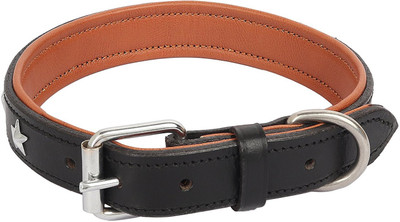 

Sri SRI High Quality Adjustable Soft Padded Leather Dog Collar With Metal Star Studs-1.1 Inch (Black) Embellished Dog Collar Charm(Black, Other)