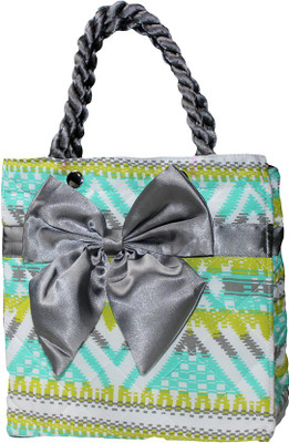 

ShopyBucket 1pc New Woman compartment with various pockets for storage handcrafted designer silk bag Pouch(Green)