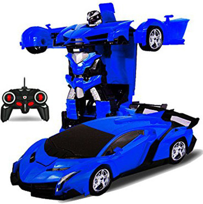 

Shape n Style Remote Controlled one Button Car To Transformer to Car Converting Ferrari Transformer(Blue)