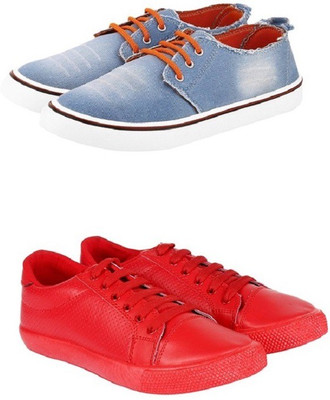 

BERLOC Canvas Shoes For Men(Blue, Blue&red