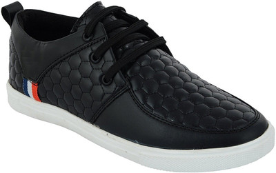 

LeatherKraft Black Color Sneakers For Men(Black