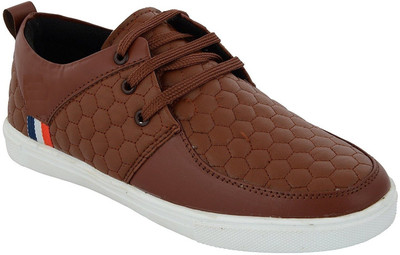 

LeatherKraft Brown Color Sneakers For Men(Brown