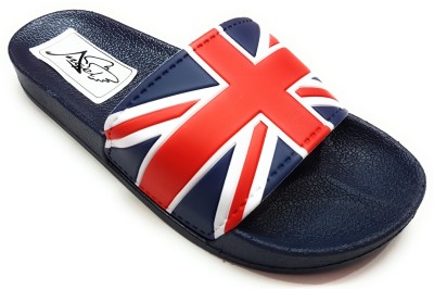 

Angel Fashion Angel Fashion BritishFlag Slipper for Men Slides, Blue