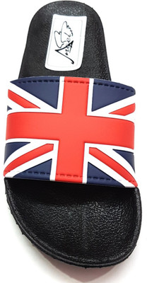 

Angel Fashion Angel Fashion BritishFlag Slipper for Men Slides, Black