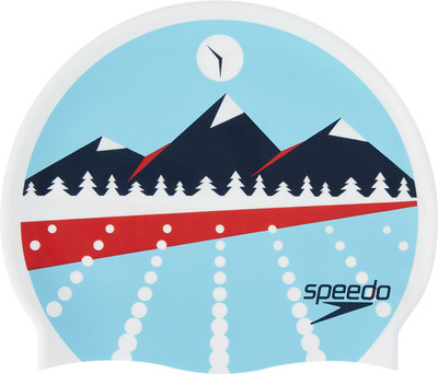 

Speedo n Print Swimcap Swimming Cap(Blue, Pack of 1), Multicolor