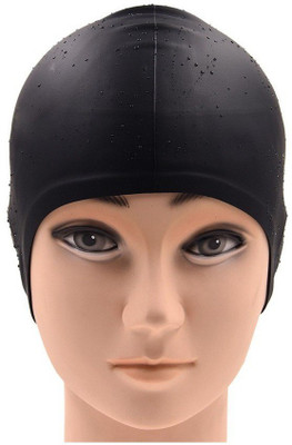 

Options Waterproof Swim Cap Swimming Cap(Black, Pack of 1)