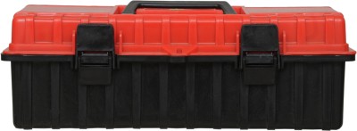 Lepose Compact Plastic Tool Box with Organizer (Orange and Black) Tool Box with Tray