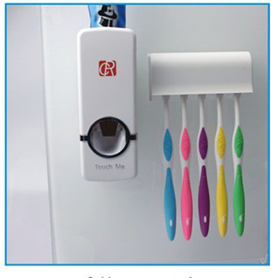 

Imported Touch Me Toothpaste Dispenser (Pack of 1) Plastic Toothbrush Holder(White, Wall Mount)