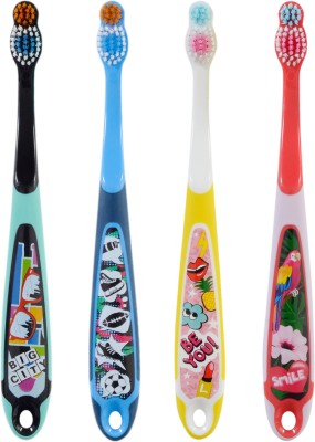 Jordan Step 6-9 years Bristles Latest Design BPA Free Imported Brush gentle to Teeth & Gems. Made in Malaysia (Random Color) Pack Of 4 Soft Toothbrush(Pack of 4)