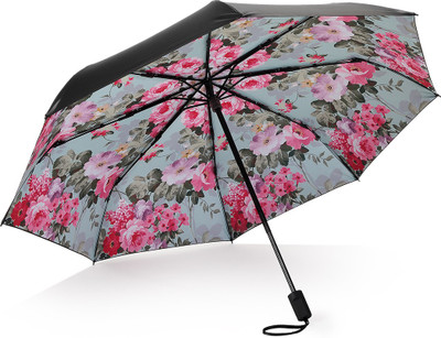 

HOSHI THREE FOLD MANUAL OPEN FLOWERS UMBRELLA Umbrella(Pink)