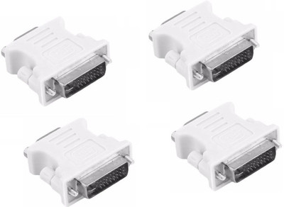 

Etake (Pack of 4) DVI-connector dvi-i (a/d) to vga male to female 24+1-pin to 15-pin adapter,converter,Connector USB Adapter(White)