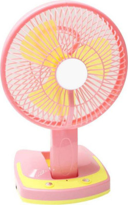 

ShopyBucket Y-5590 Super Rechargeable fan with Led Light 3 Blade Table Fan (Pink) VS1 USB Fan(Pink)