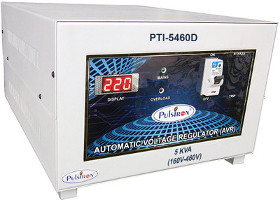 

PULSTRON PTI-5460D 5 KVA Double Phase Automatic Voltage Stabilizer for Mainline (160V-460V)(Grey)