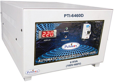 

PULSTRON PTI-6460D 6 KVA Double Phase Automatic Voltage Stabilizer for Mainline (160V-460V)(Grey)