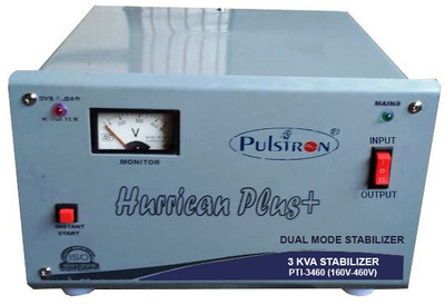 

PULSTRON PTI-3460 3 KVA Double Phase Automatic Voltage Stabilizer for Mainline (160V-460V)(Grey)