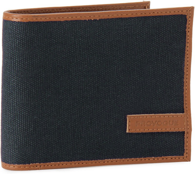 

Provogue Men Tan, Blue Genuine Leather, Canvas Wallet(4 Card Slots), Blue & tan