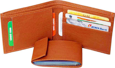 

ibex Men Tan Artificial Leather Wallet(8 Card Slots)