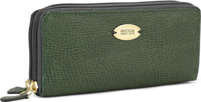 

Hidesign Women Casual, Ethnic, Travel Green Genuine Leather Wallet(10 Card Slots), Emld