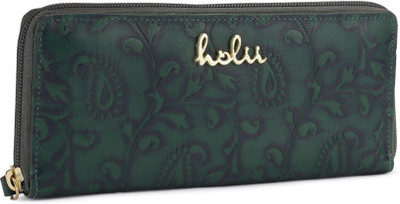 

Holii Women Casual Green Genuine Leather Wallet(8 Card Slots)