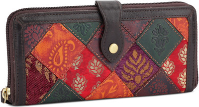 

Holii Women Ethnic Multicolor Genuine Leather Wallet(8 Card Slots), Multi