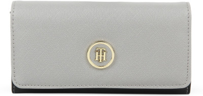 

TOMMY SLG Women Formal Grey Artificial Leather Wallet(10 Card Slots), Grey+black