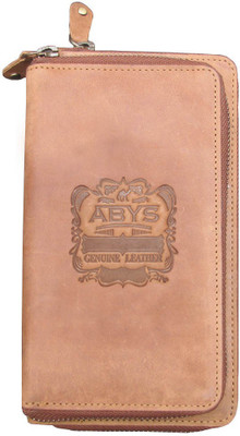 

ABYS Women Casual Tan Genuine Leather Document Holder(16 Card Slots)
