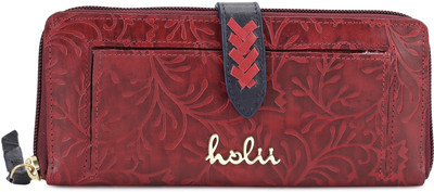 

Holii Women Evening/Party Red Genuine Leather Wallet(8 Card Slots), Red blue