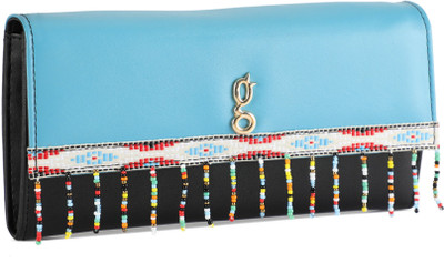 

Global Desi Women Casual Black, Blue Artificial Leather Wallet(12 Card Slots)