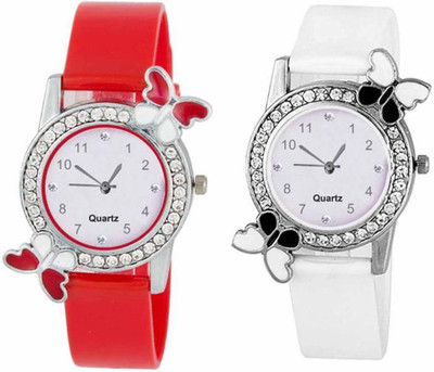 

Frolik Attractive Unique Design Red and White Color Butterfly Look Fast selling Women Watch - For Girls