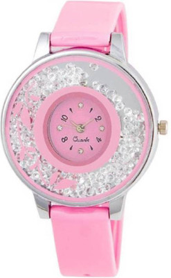 

Frolik New Design Movable Diamond Pink Color Flower Pattern Fast Selling Women Watch - For Girls