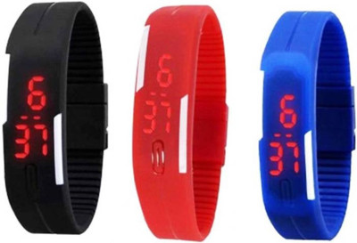 

SD SHOP New Led Digital Combo Black Red & Blue SD,1-12 Watch - For Boys