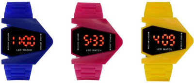 

Montres New Stylish Multicolour Rubber Belt Fancy Dial Pack Of 3 Digital Kids Watch - For Boys