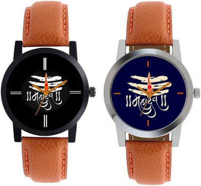 

iDIVAS Black & Blue MAHADEV Print Dial With 1 year Warranty Watch - For Men
