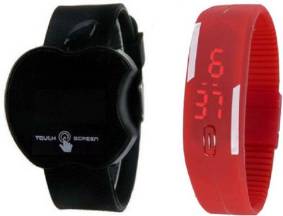 peter india BLACK APPLE TOUCH + RED RUBBER LED BEST CHOICE FOR GOOD RETURN GIFT ( KIDS ) Analog-Digital Watch - For Boys & Girls
