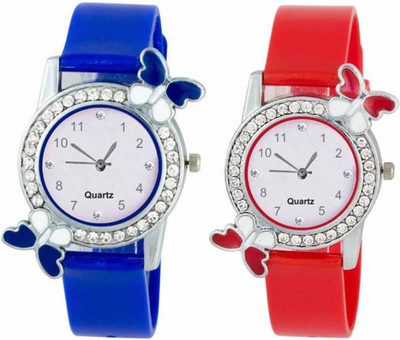 

Frolik Attractive Unique Design Red and Blue Color Butterfly Look Fast selling Women Watch - For Girls