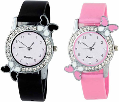 

Frolik Attractive Unique Design Black and Pink Color Butterfly Look Fast selling Women Watch - For Girls