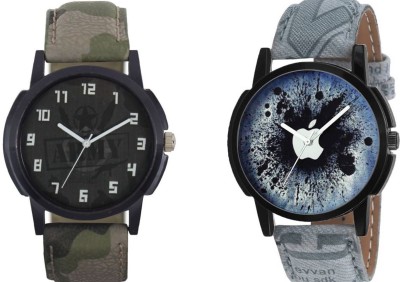 

Newman AJ Stylish Attractive Army Look & Apple Look Watch - For Men