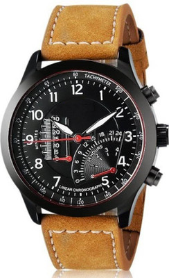 80 OFF on Varni Fashion Designer Sporty Black Dial Brown Strap
