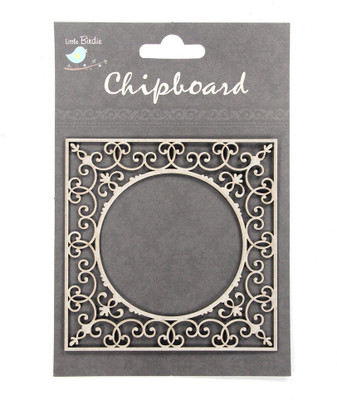 

LITTLE BIRDIE Chipboard Shapes -Ornate Round Frame