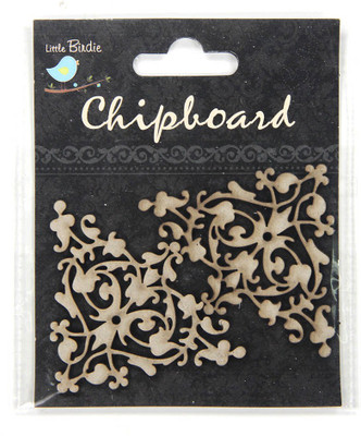 LITTLE BIRDIE Chipboard Shapes -Floral Corners